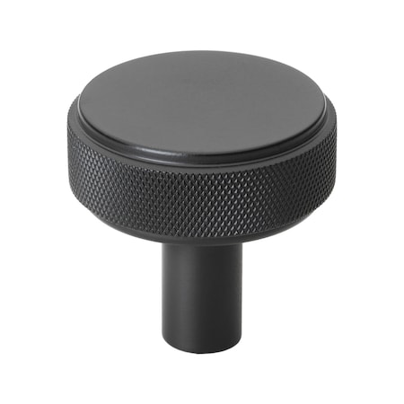Gliderite Hardware 1-1/2 in. Knurled Knob Matte Black, 10PK 5825-MB-10